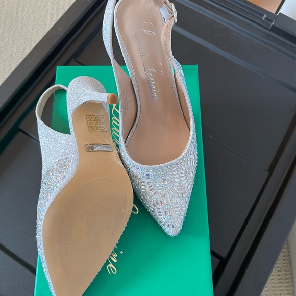 Size 7 brand  new Lauren Lorraine sparkly silver sling back - Picture 5 of 6
